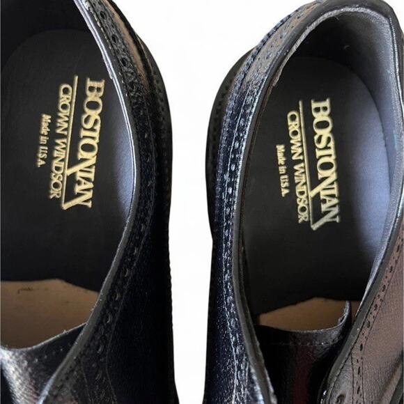 RARE UNWORN 1980s | BOSTONIAN 10D/B BLACK GRAIN LONGWING BLUCHER VINTAGE USA - Picture 8 of 9